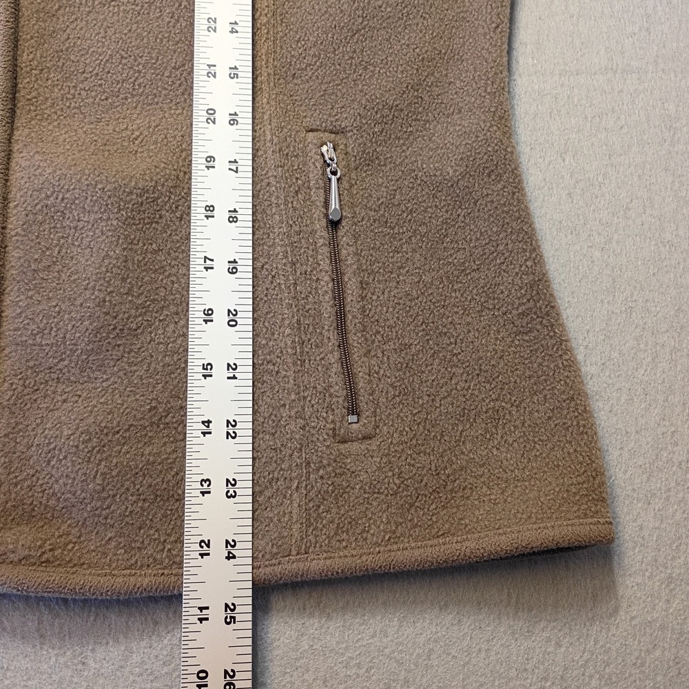 Karen Scott Vest Womens PLarge Brown Fleece Full Zip Pockets Neutral Hiking - Picture 4 of 7